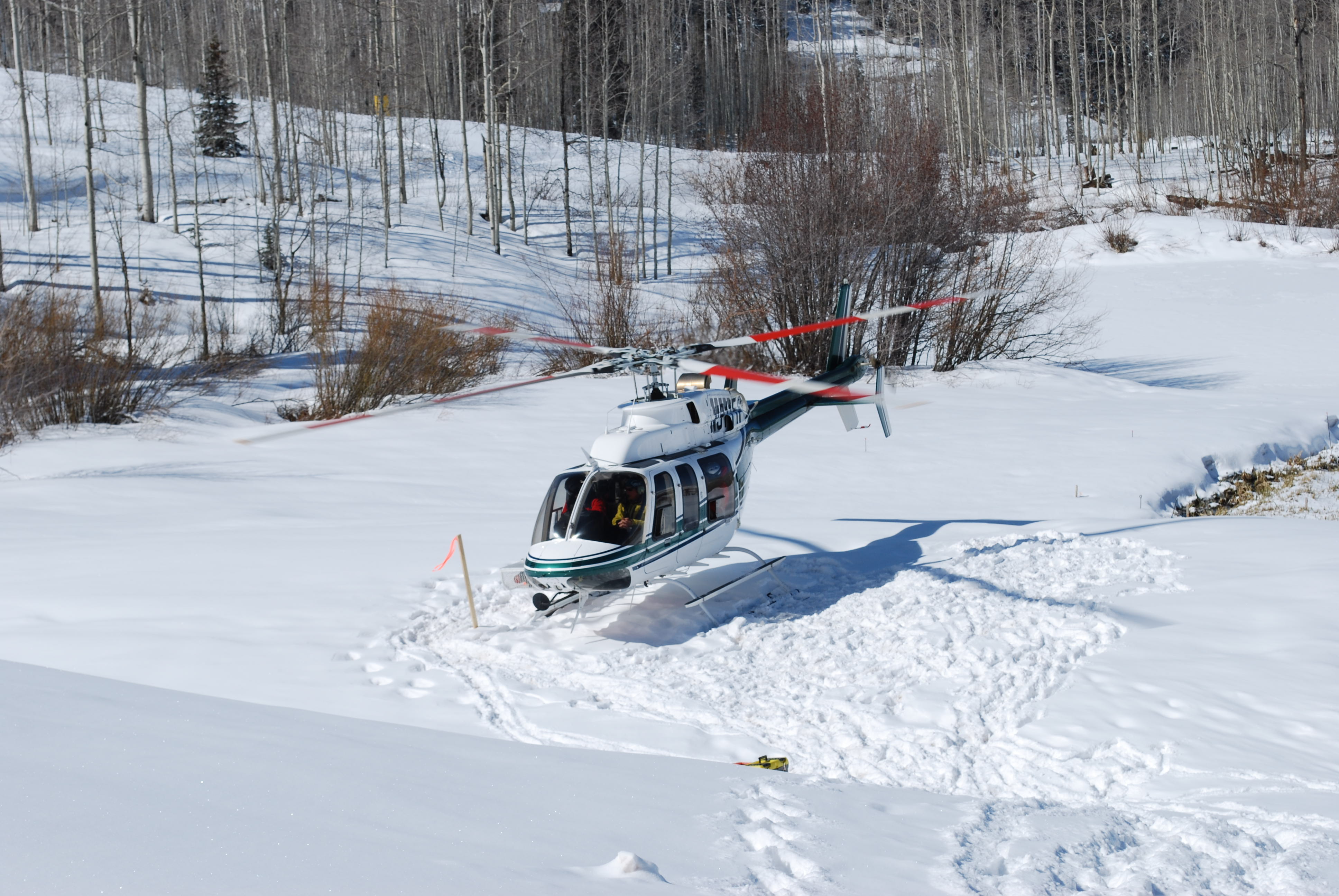 The heli starting up