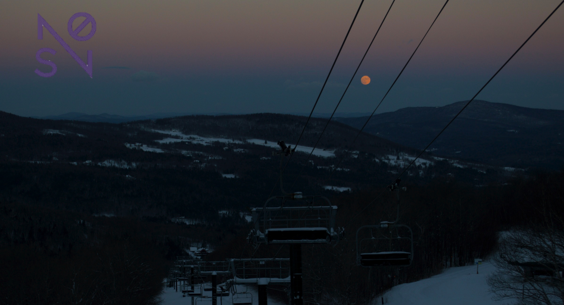 The Moon Cusping the Ridge Line