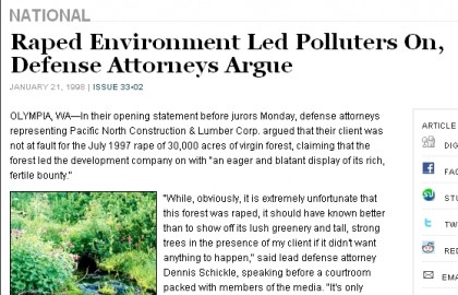 The Onion - Environment Raped