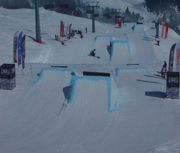 The slopestyle course at the Brits