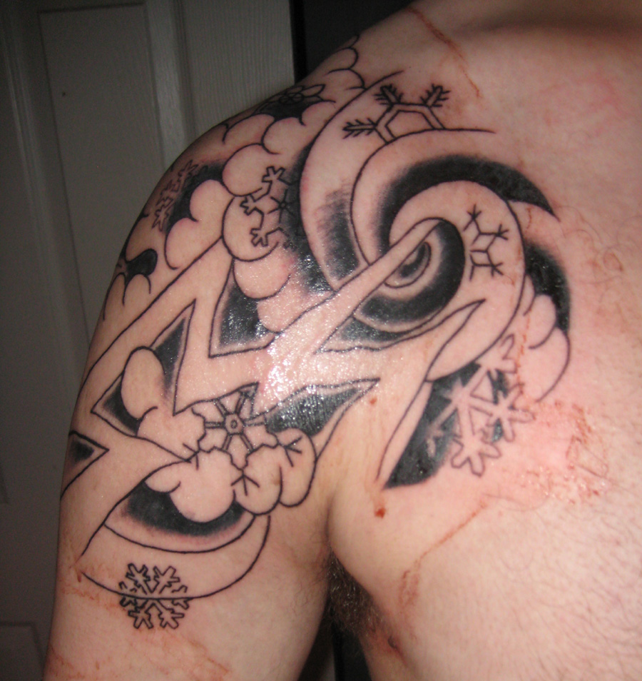 The start to the 3 quarter sleeve