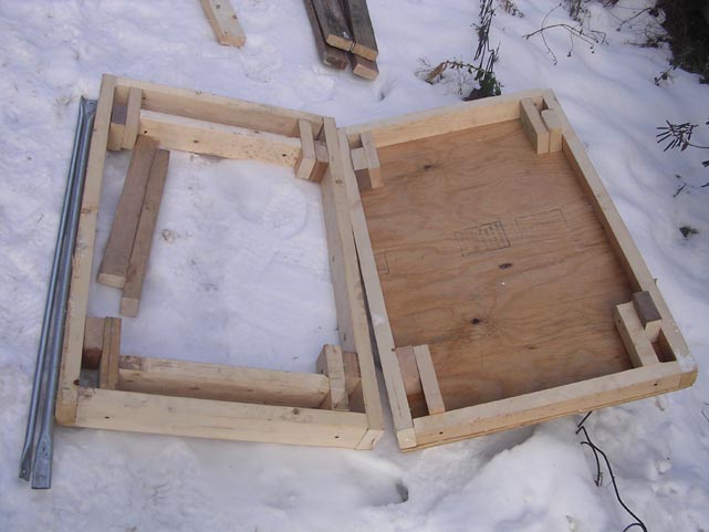 the top and base with 2 metal  diagonal supports