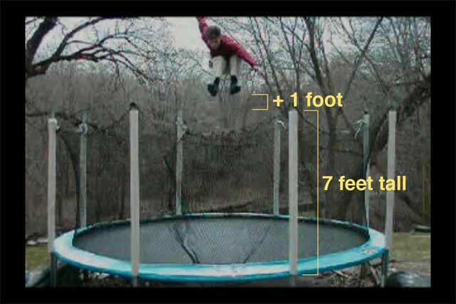 This is a picture of how high i jump right before I realease my corked 1080. 8 feet above the surfac