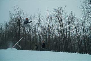 This is just to show how high he got with no skis on.