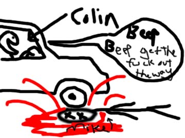 this is me running mike over with my car, notice how happy i am