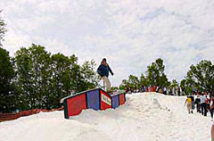 This is Snow fest at tyrol basin in wisconsin in june temp 85F