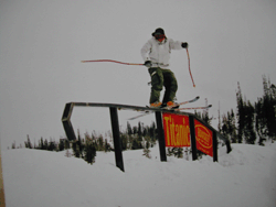 This rail is bent accidently by a snow cat and they decided to just use it.