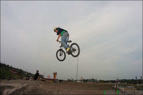 Throing a 360 in the dirt.