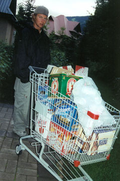 Thur cleans out the weekly garbage.....returnables:)