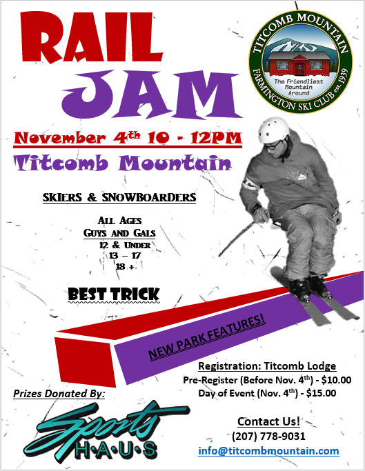 Titcomb Rail Jam NOVEMBER 4TH