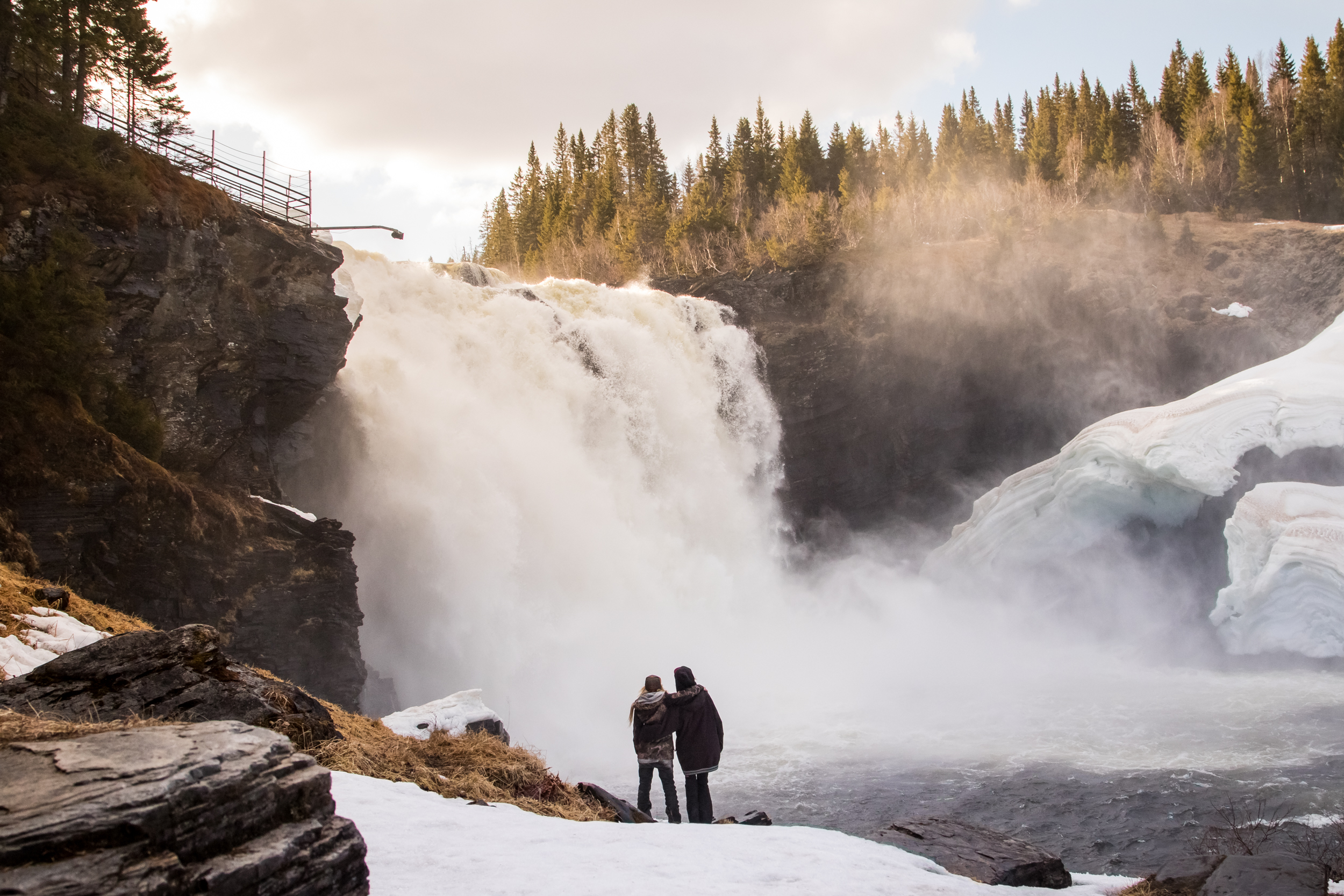 To the mountains and waterfalls. 
