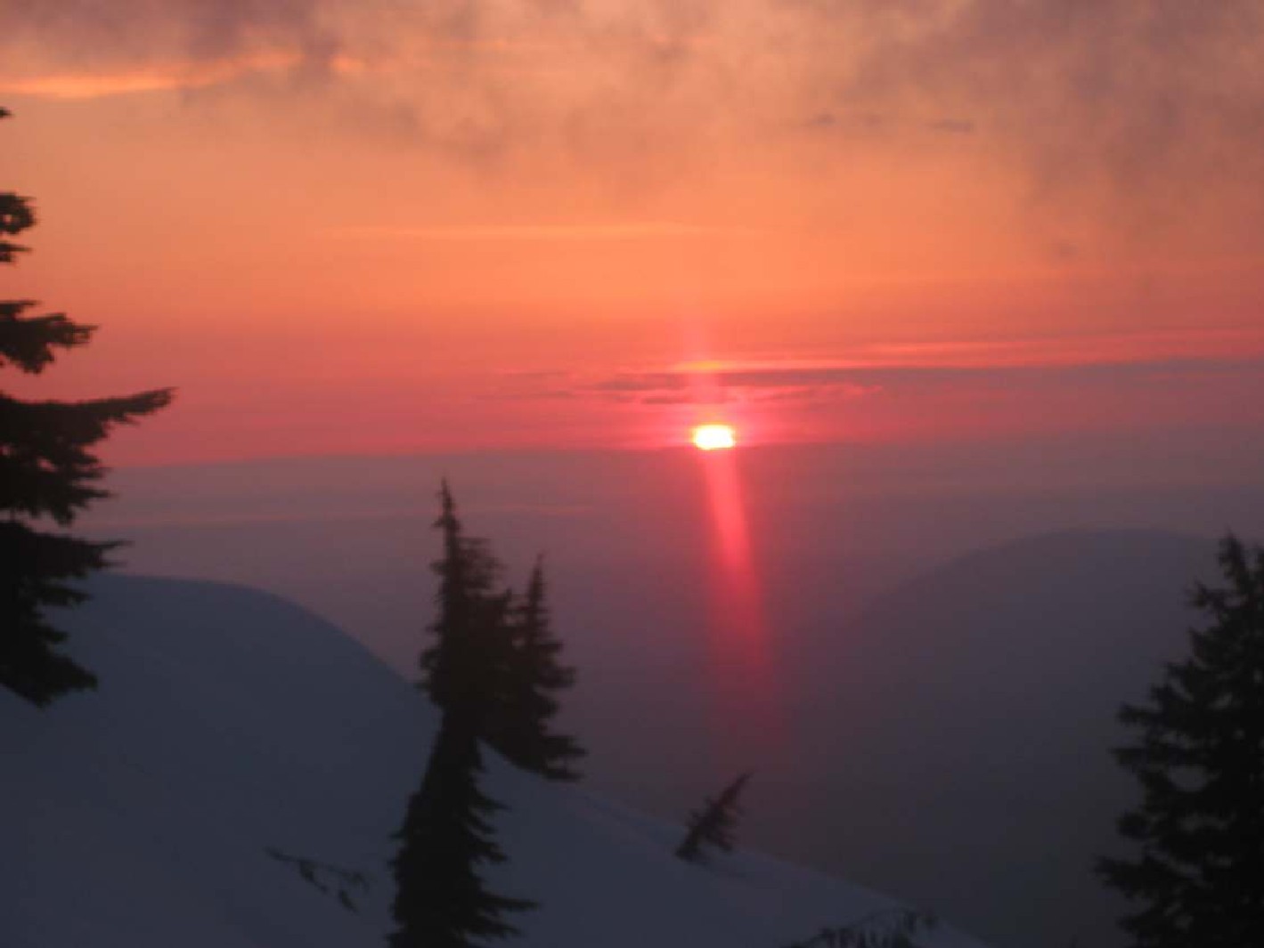 Top of mt. Pilchuck Sunset