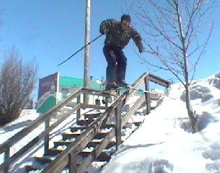 top of the wooden rail