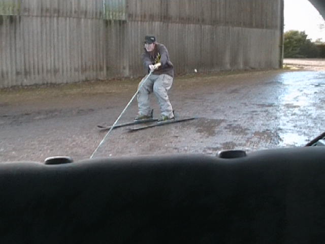 Towed around the yard