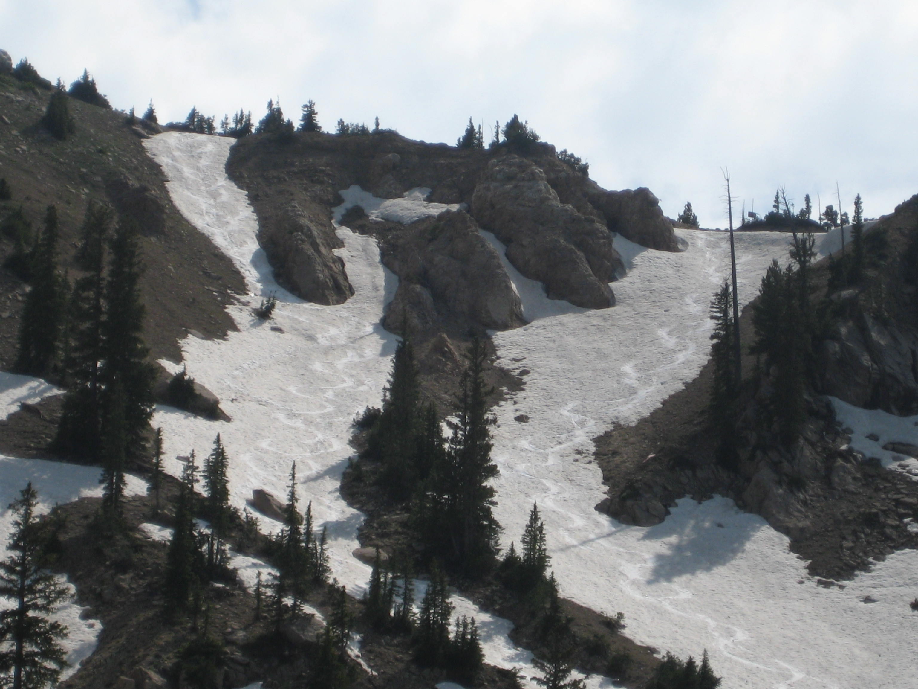 Tracks on sunset peak
