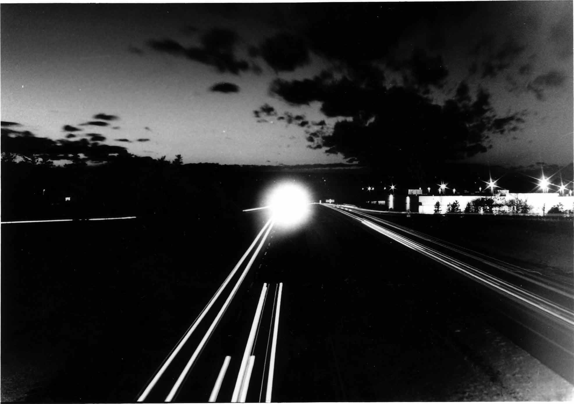 Traffic Trails on automatic exposure with aperture of more than f/22