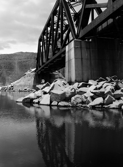 Train Bridge B&W