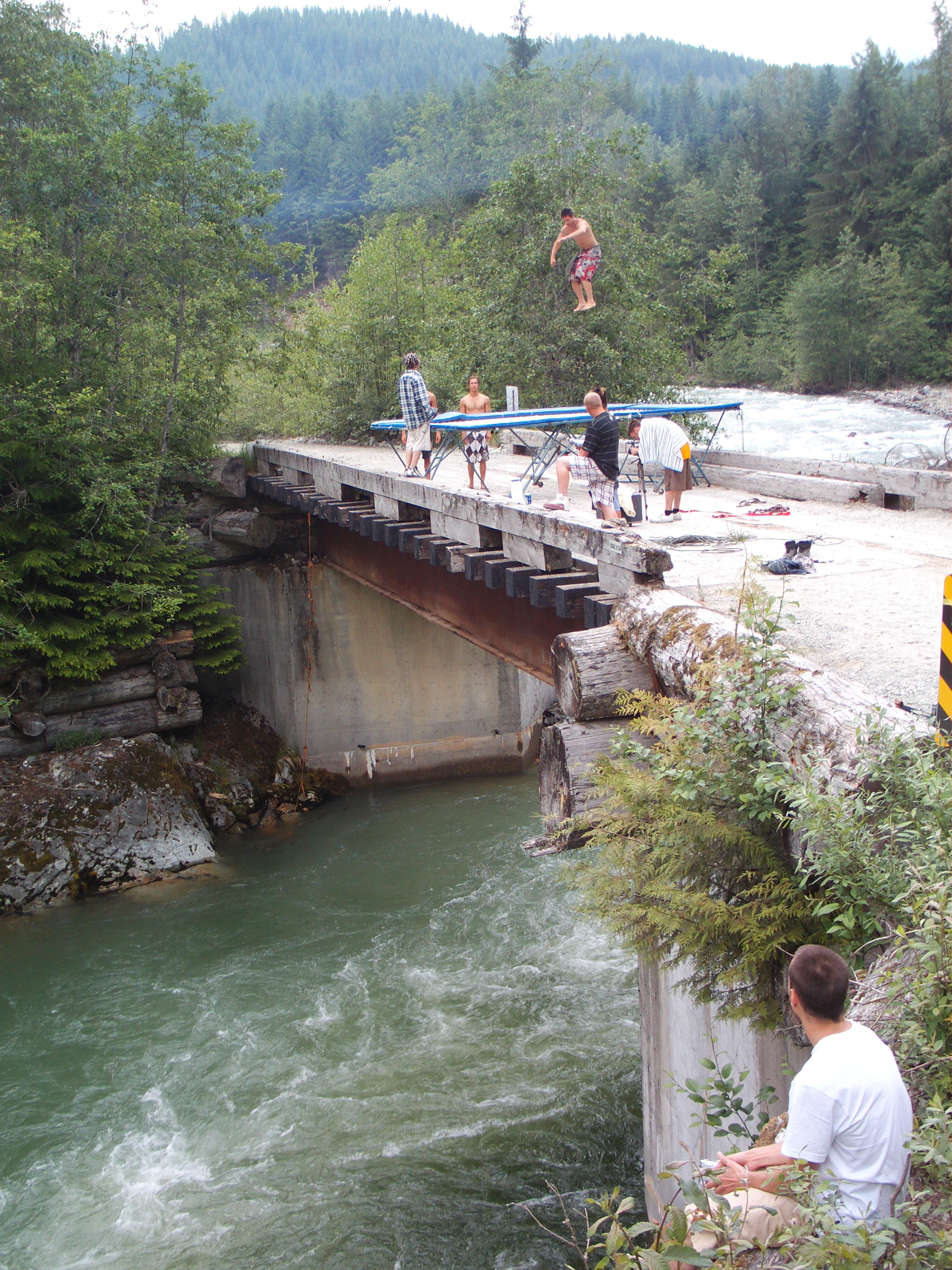 Trampoline off a Bridge