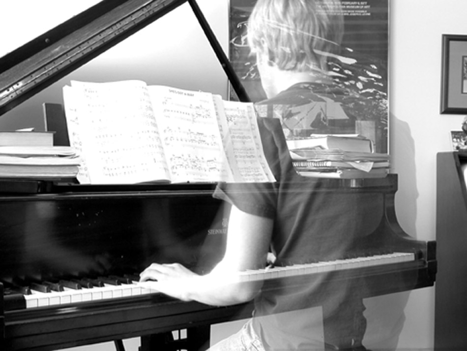 Transparent Playing Piano