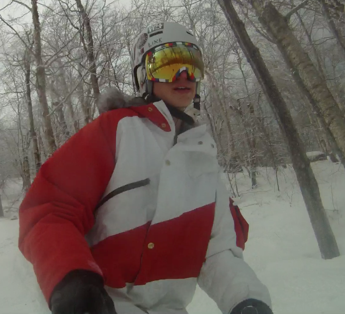 Tree skiing!