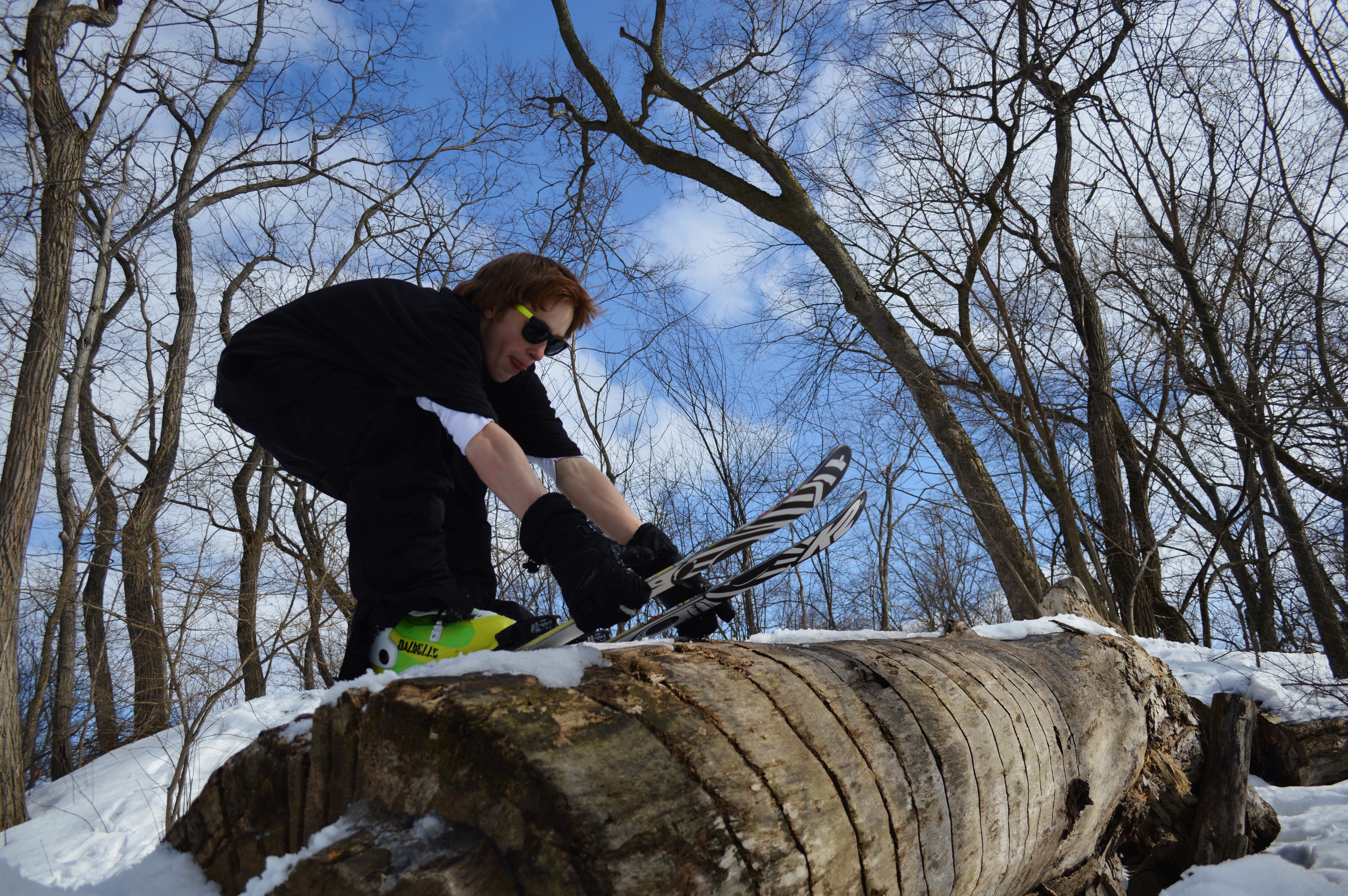 Truck driver on the log!