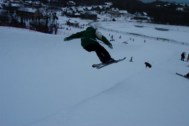 Trying to ski pipe