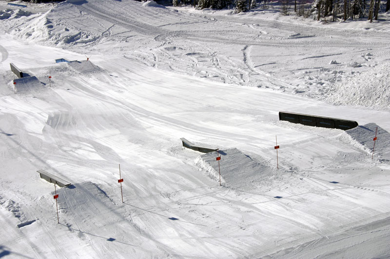 Upper half of the intermediate terrain park.