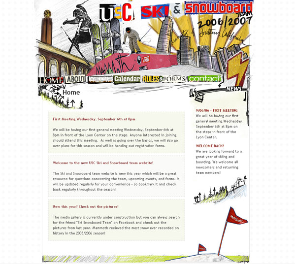 USC ski team website