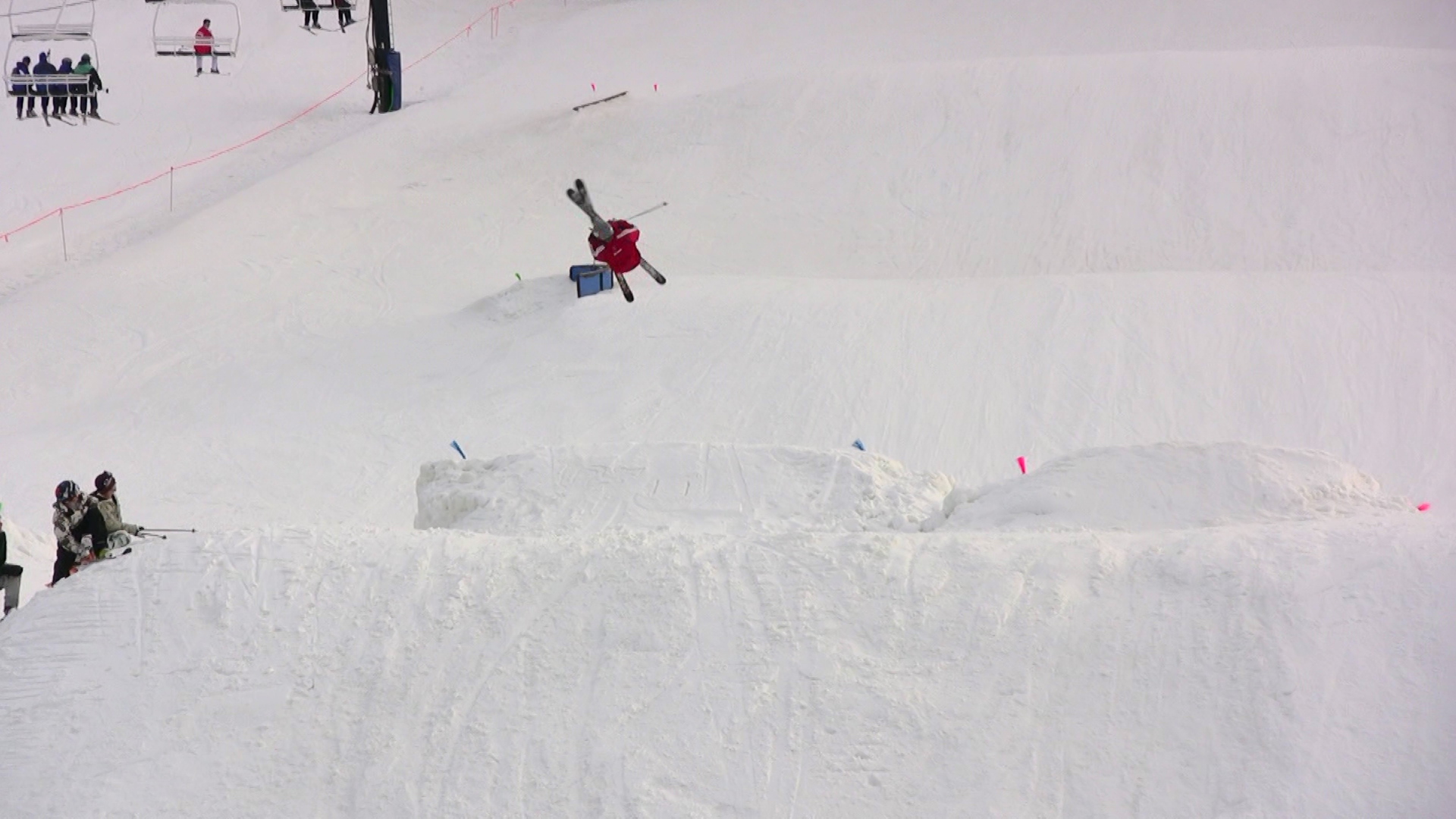 Video still: abe trying double corks