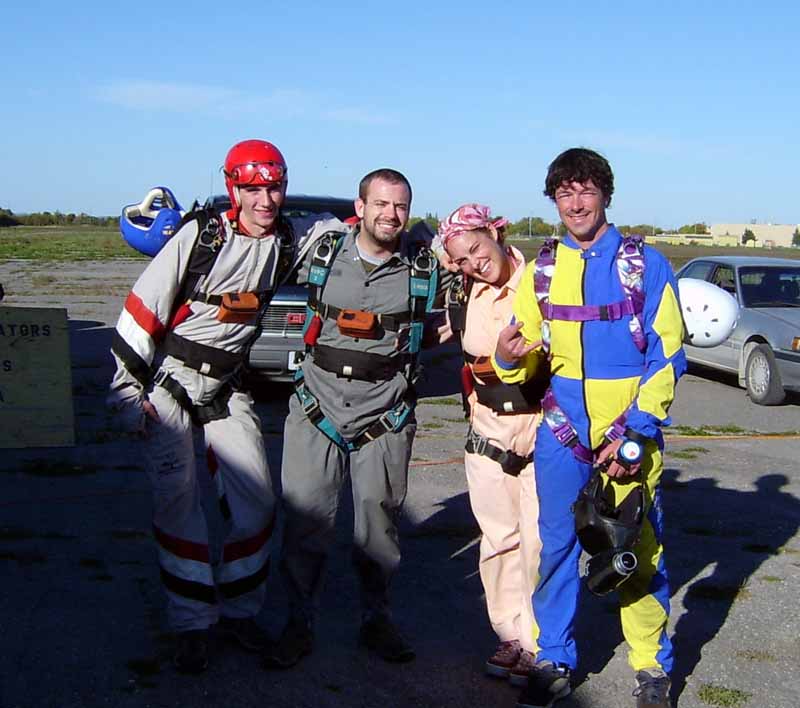 Waiting for the plane...getting ready for our first solo skydive