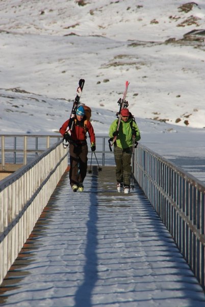 Walking across a dam