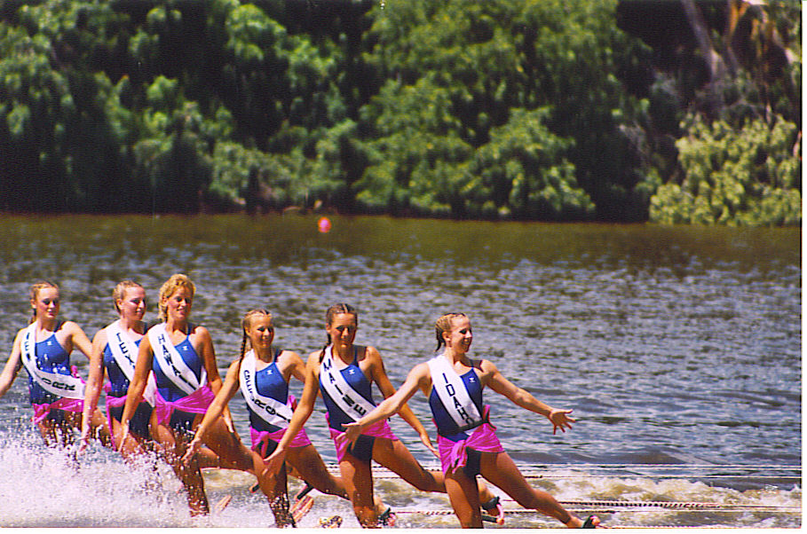 Water skiing backwards