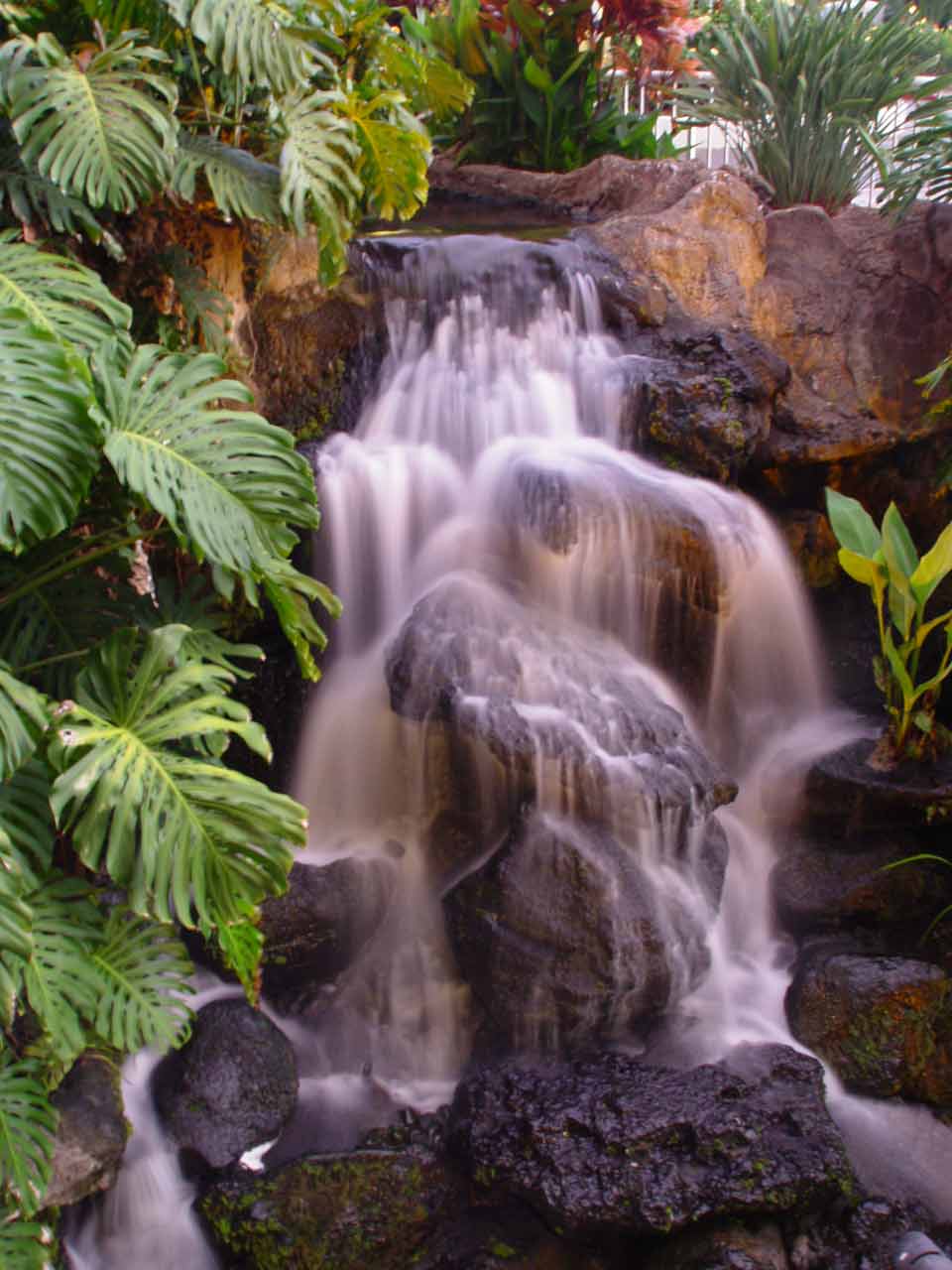 waterfall, with light delay