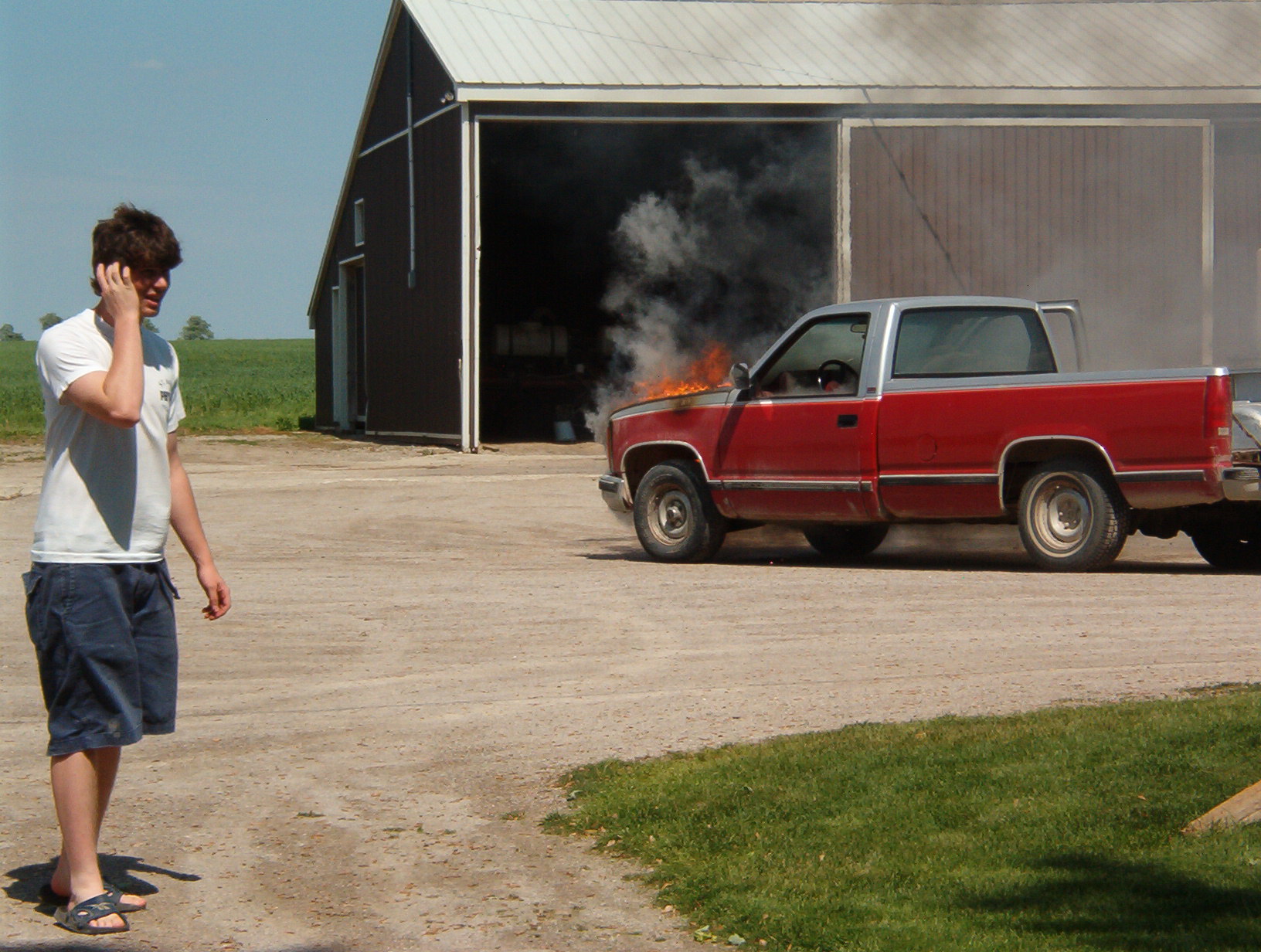 Way to set your truck on fire