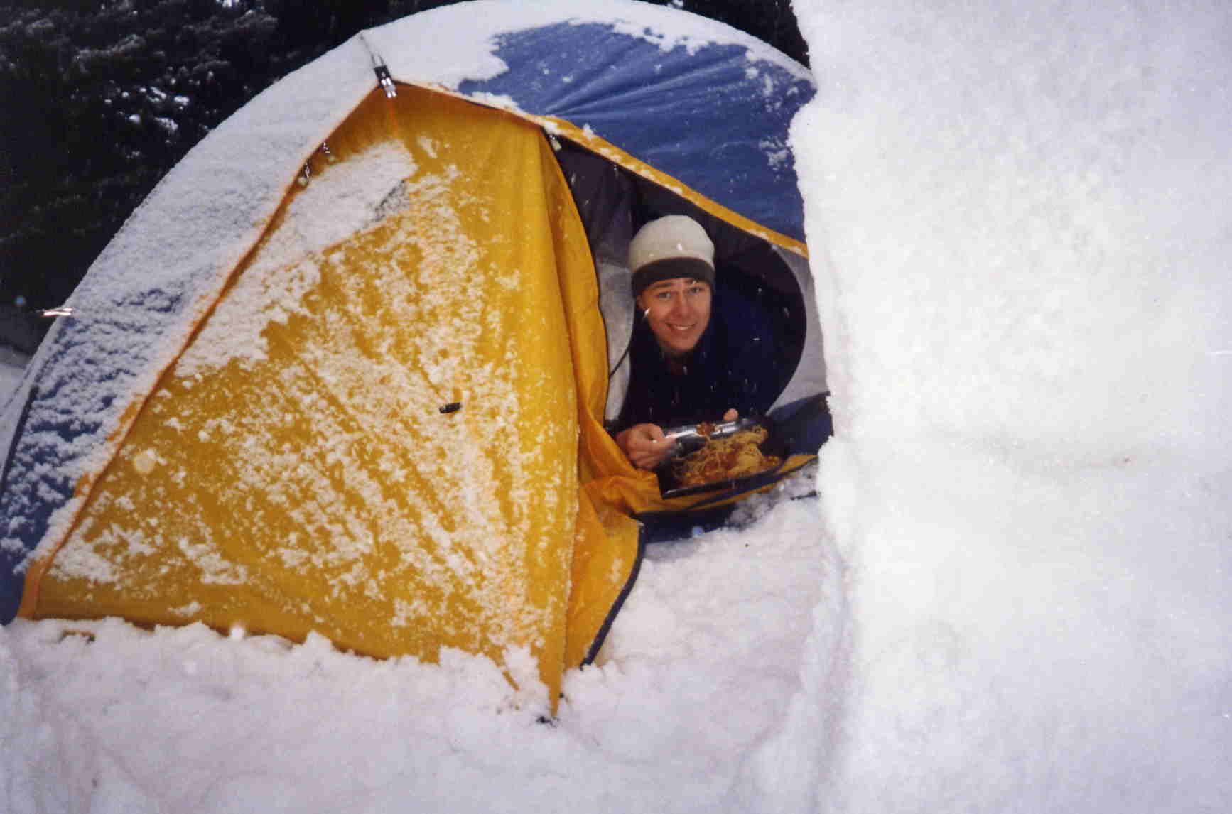 we forgot our bowls so the avi shovel has to do