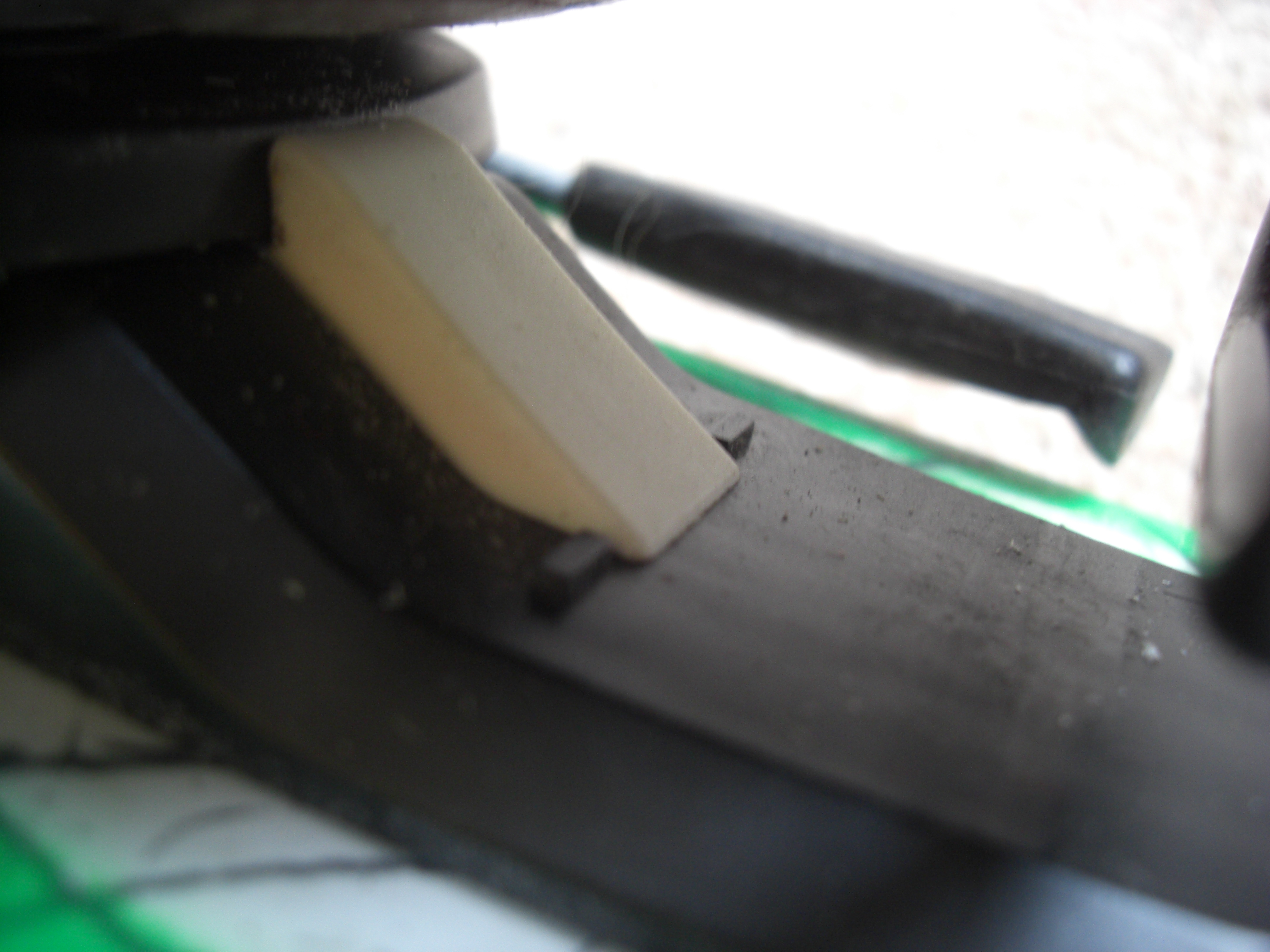 With boot in close up