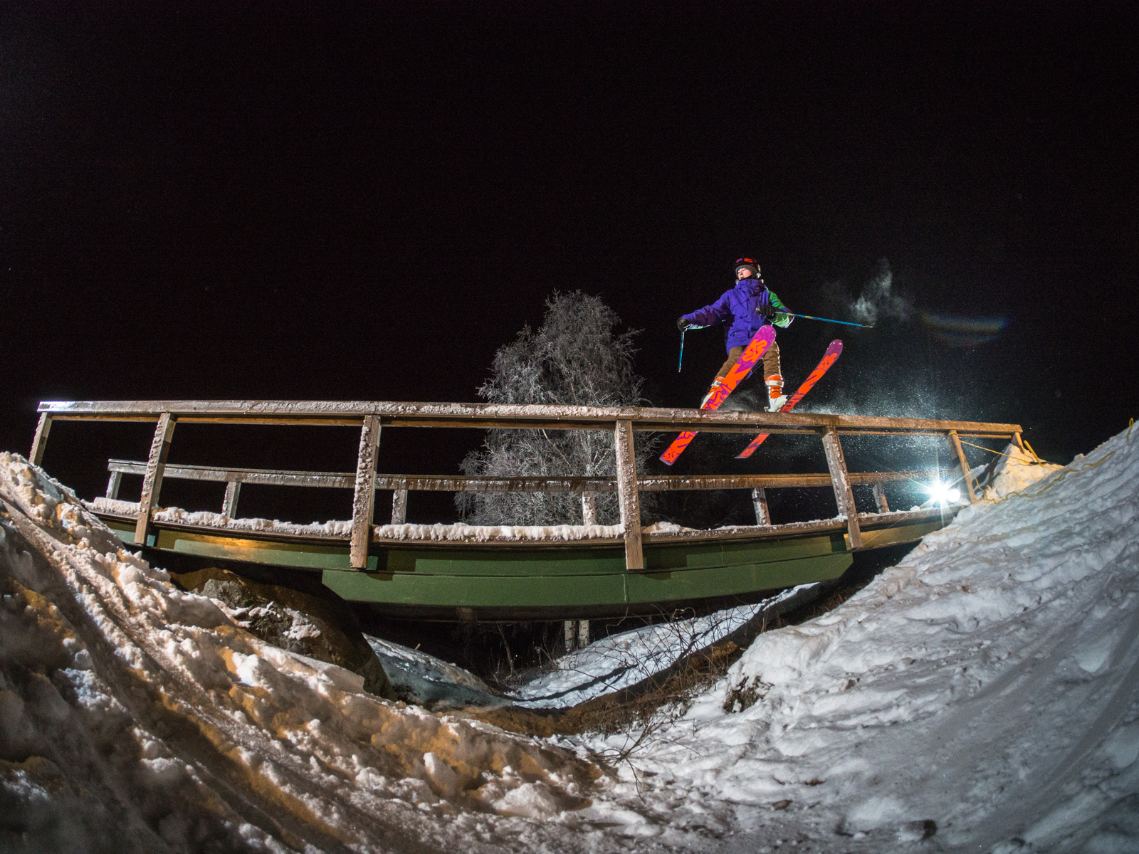 Wooden rail over the ditch