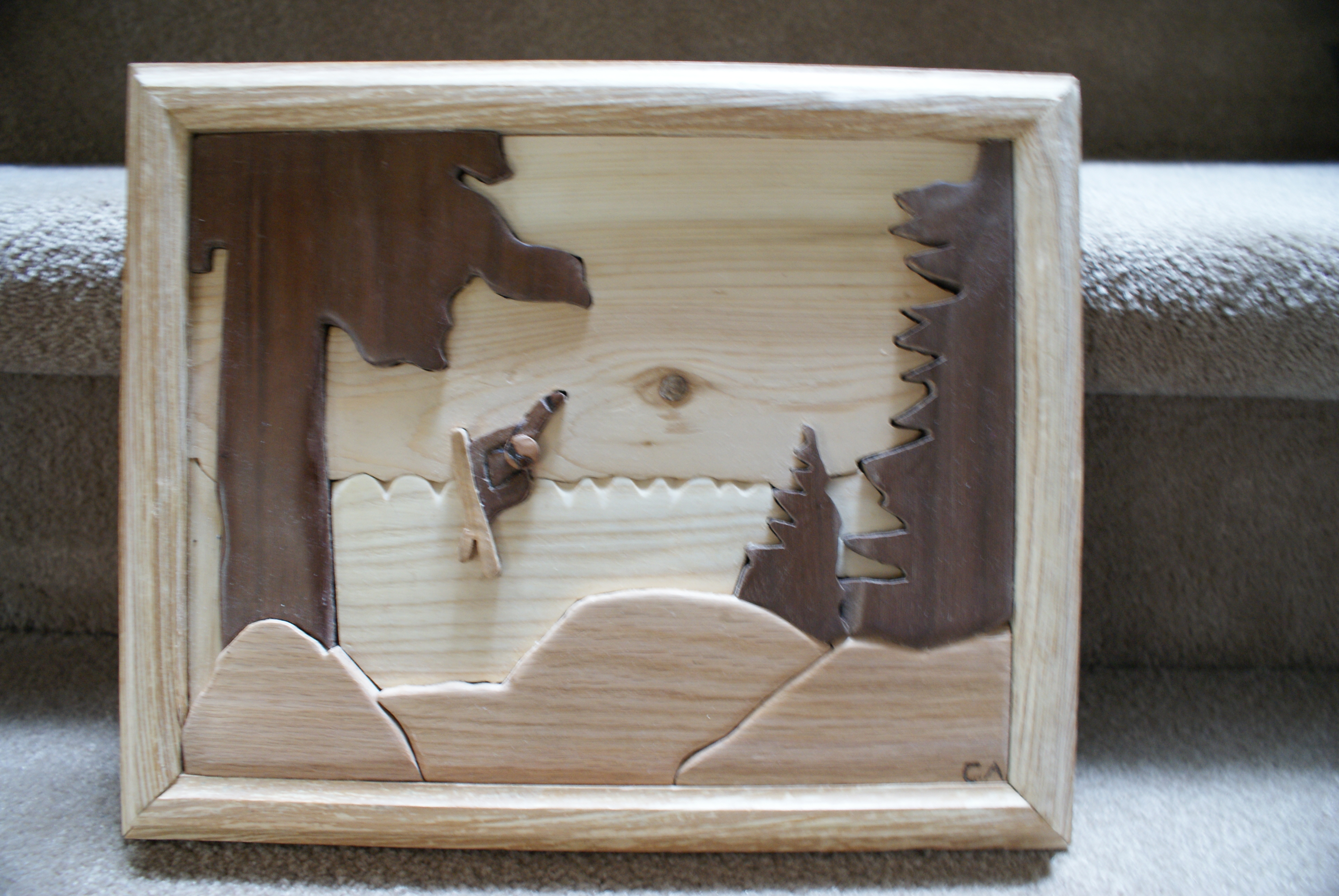 Woodshop Project- Skier Intarsia