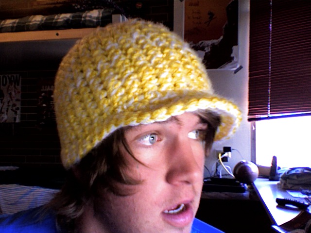 Yellow and White Hat